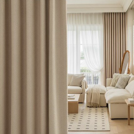 Luxury Cream Chenille Jacquard Curtains – Custom Size