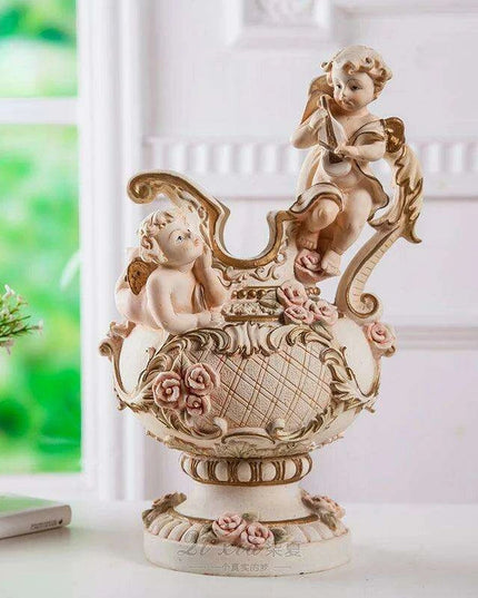 Luxurious Angelic Resin Floor Vase for Exquisite Home and Hotel Decor