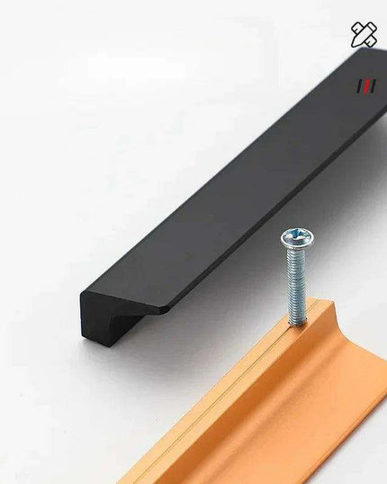 Sleek Black and Gold Aluminum Cabinet Handle Set - 3 Pieces