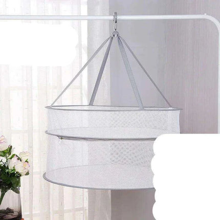 Honeycomb Windproof Portable Clothes Drying Rack with Smart Mesh Organizer