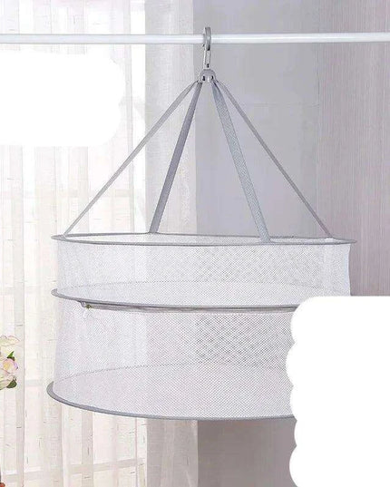 Honeycomb Windproof Portable Clothes Drying Rack with Smart Mesh Organizer