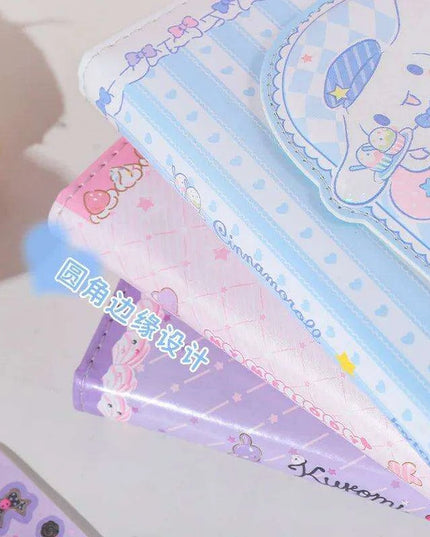 Enchanting Kawaii 6-Ring Journal with Heart and Moon Design