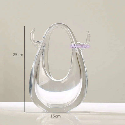 Stylish Bag-Inspired Glass Vase for Contemporary Home Decor and Plant Presentation