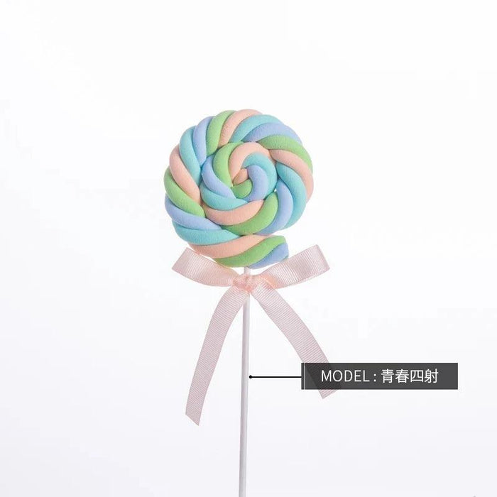 Charming Faux Cotton Candy Lollipop - Ideal for Sweet Displays, Kids' Photography, and Wedding Decorations