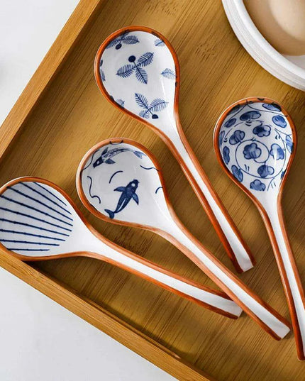 Stylish Ergonomic Japanese Ceramic Soup Spoon - Essential for Every Kitchen