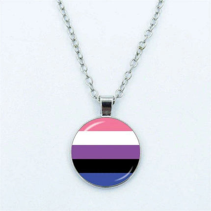 Vibrant Customizable Rainbow Glass Pendant Necklace for Love and Pride Celebration