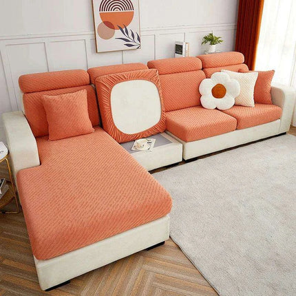 Elegant Stretch Jacquard L-Sofa Slipcover - Durable and Washable Furniture Protector