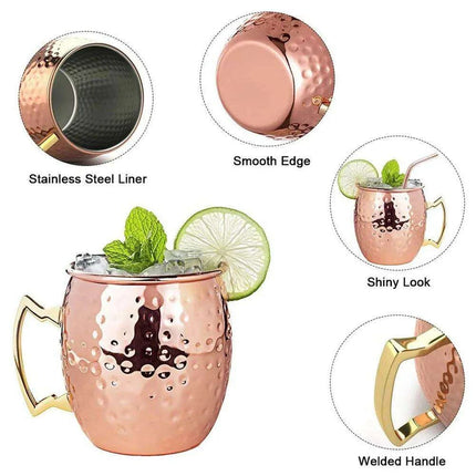 Premium Copper-Plated Moscow Mule Mugs Set - Perfect for Entertaining and Celebrations
