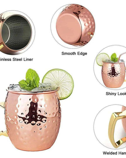 Premium Copper-Plated Moscow Mule Mugs Set - Perfect for Entertaining and Celebrations
