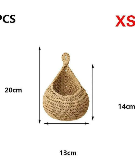 Sustainable Bohemian Jute Rope Hanging Basket for Elegant Fruit Display