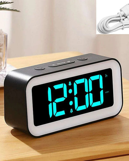 Vibrant RGB Sound-Activated Alarm Clock with Dual Alarm and Multi-Color Night Light for Stylish Home Decor