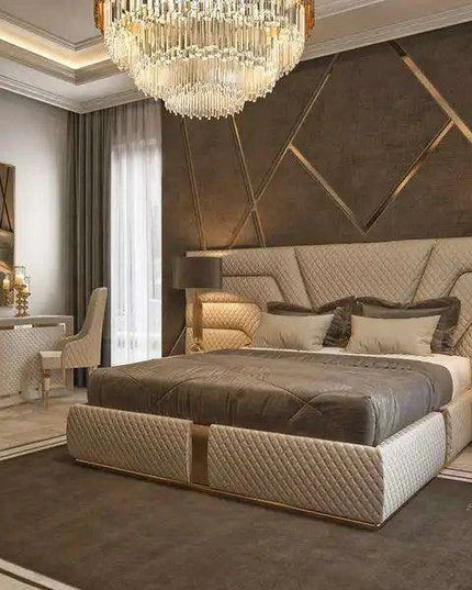 Elegant Customizable Leather King Bed Frame - Modern Luxury Design