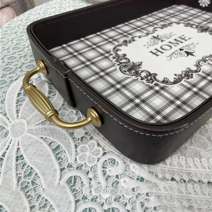 Sophisticated Blush and Gold Serving Tray - Elegant Home Accent