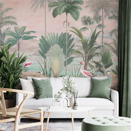 Pink Flamingo Waterproof Wallpaper