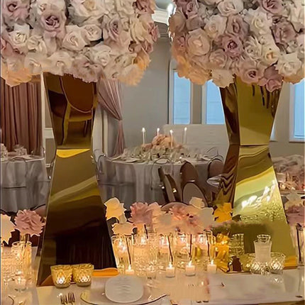 IMUWEN Shiny Stainless Steel Vase Wedding Table Centerpieces Flower Stands Vases Road Lead Party Decoration IM1112 imuwen-shiny-stainless-steel-vase-wedding-table-centerpieces-flower-stands-vases-road-lead-party-decoration-im1112