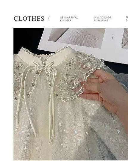 Autumn Princess: Glamorous Sequin Qipao Gown for Girls