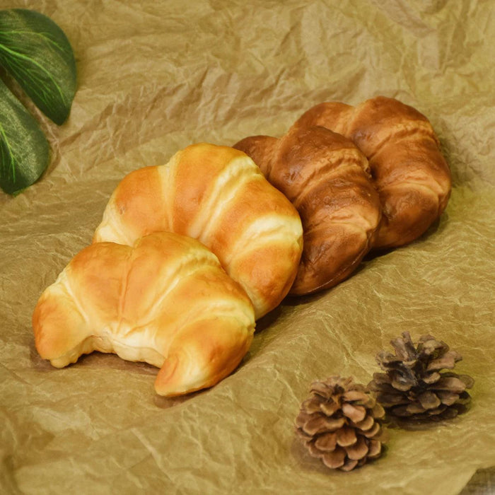 Realistic Golden Lava Croissant Bread Replica - Ideal for Photography and Decorative Displays