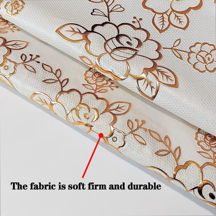 PVC Lace Tablecloth — Waterproof, Heat-Resistant, White Gold