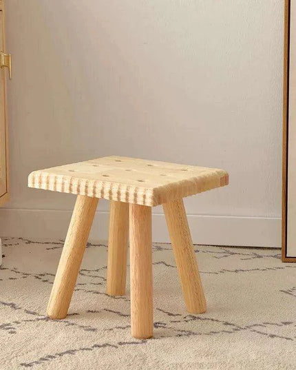 Stylish Solid Wood Children's Cookie Bench - Versatile Low Stool for Home and Play Areas