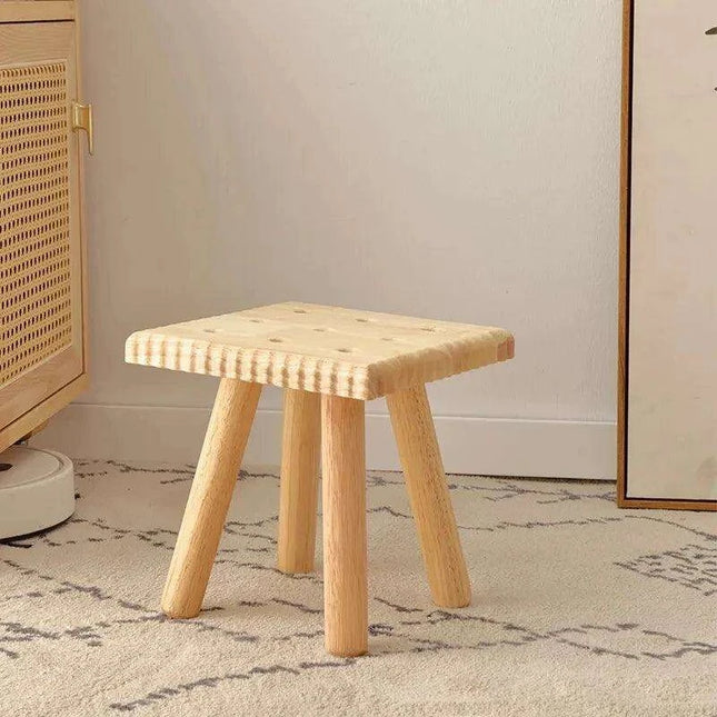 Stylish Solid Wood Children's Cookie Bench - Versatile Low Stool for Home and Play Areas