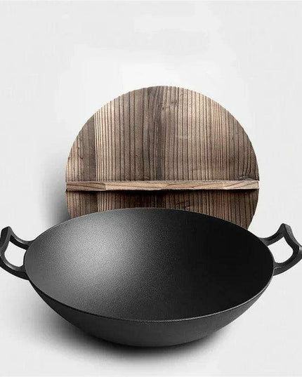 Effortless Cast Iron Skillet with Double Ears - Say Goodbye to Greasy Fumes and Sticking