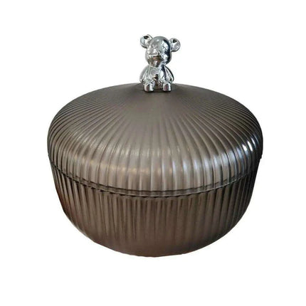 Chic Bear Design Plastic Snack Storage Tray with Dustproof Lid for Nuts, Fruits, and Candies - Spacious Kitchen Organizer