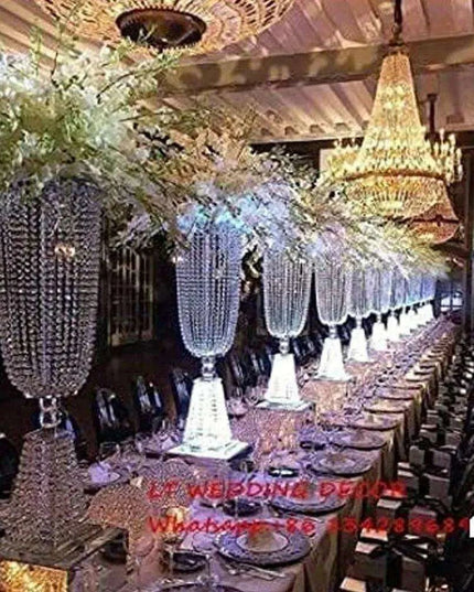 Elegant Crystal Acrylic Bridal Centerpiece Set - Luxurious Table Decor Collection