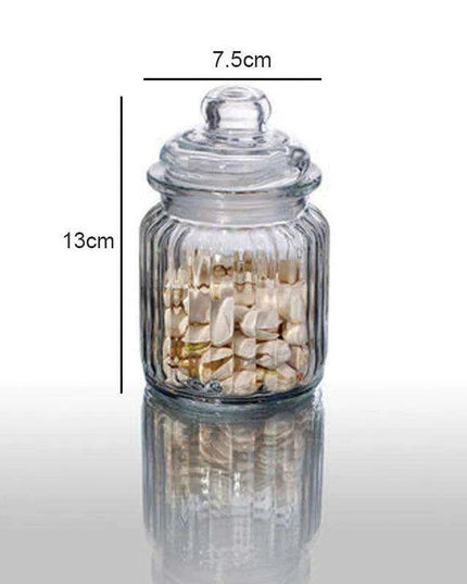 Amber Radiance Crystal Glass Storage Jar with Lid for Jewelry and Event Decor