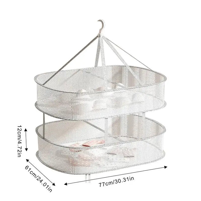 PP Mesh Flat Sweater Drying Rack with Windproof Design
