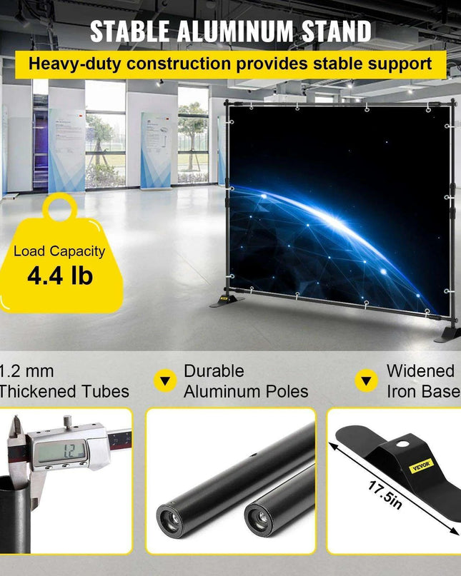 8ft Adjustable Photography Backdrop Stand with Carrying Case for Events