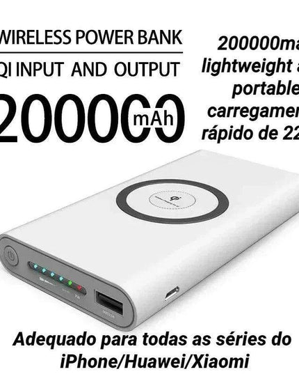 Ultra-High Capacity 200000mAh Wireless Charging Power Bank with Type-C Port