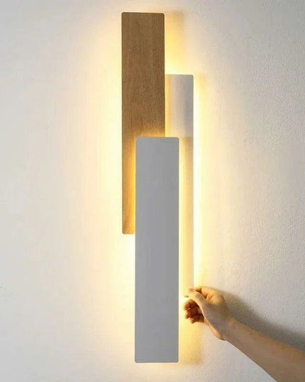 Elegant Walnut Wood Remote-Controlled Wall Sconce for Modern Home Illumination