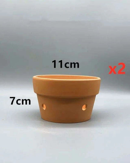 Set of 2 Stylish Red Terracotta Hanging Pots with Drainage for Succulents and Cacti