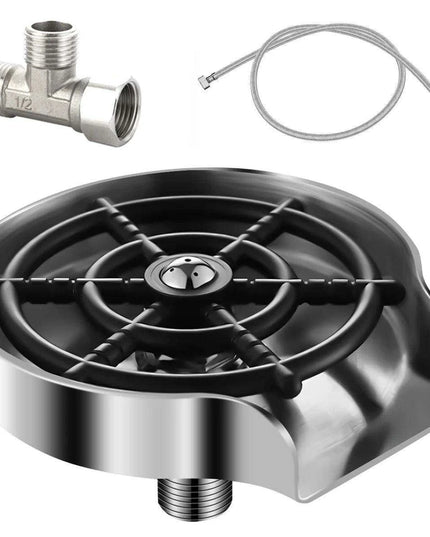 Automatic High Pressure Stainless Steel Glass Rinser Kit for Effortless Kitchen Cleaning