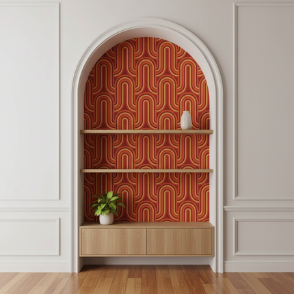 70s Retro Peel and Stick Wallpaper – Vintage Mid-Century Modern