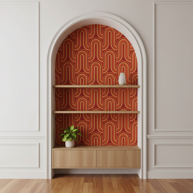 WallWonders 70s Retro Peel and Stick Wallpaper - Vintage Mid-Century D