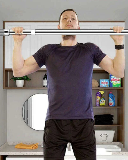 Sleek Adjustable Stainless Steel Curtain Rod - Expandable 35-80cm Home Hanging Solution