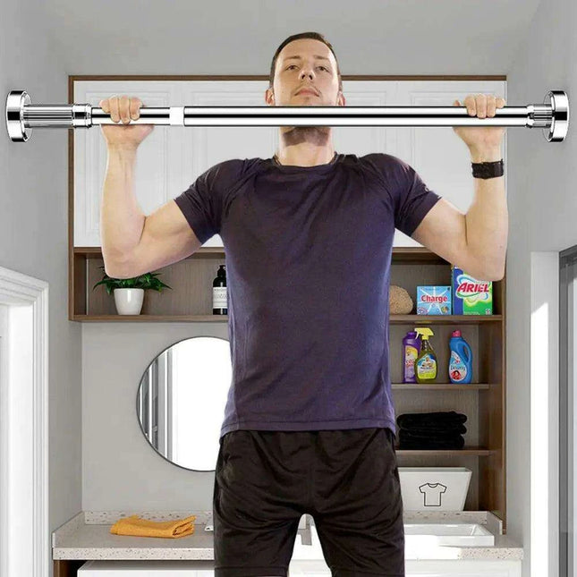 Sleek Adjustable Stainless Steel Curtain Rod - Expandable 35-80cm Home Hanging Solution