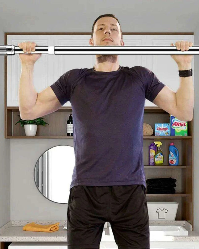 Sleek Adjustable Stainless Steel Curtain Rod - Expandable 35-80cm Home Hanging Solution