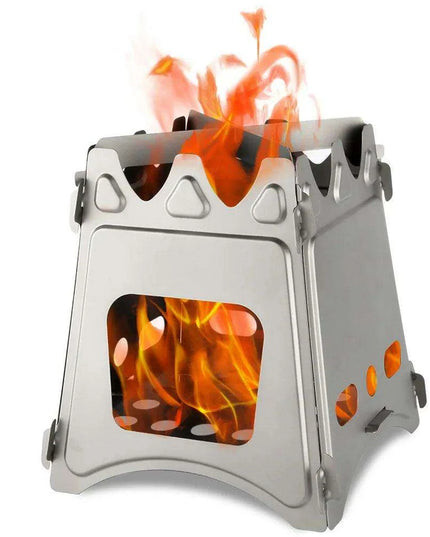 Compact Outdoor Stainless Steel Camping Stove - Perfect for Hiking and Wilderness Cooking