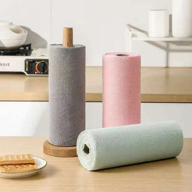Eco-Friendly Perforated Microfiber Cleaning Towel Roll for Sustainable Kitchen Use