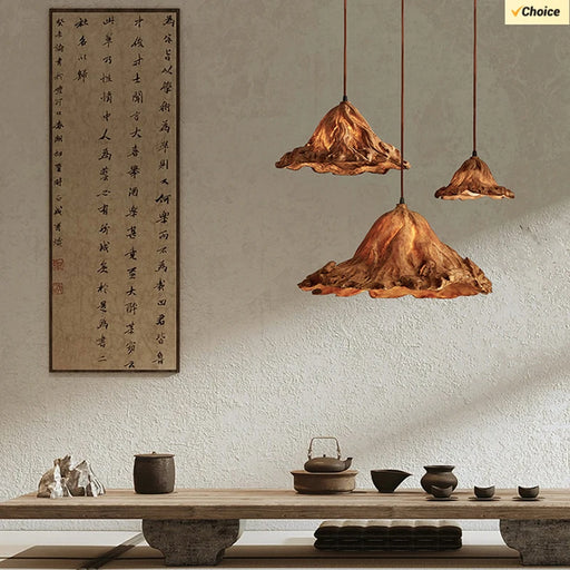 Vintage Lotus Leaf LED Pendant Light - Adjustable Chandelier for Elegant Home Decor