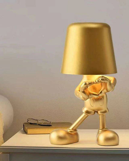 Illuminating Elegance: Golden Charging Desk Lamp with Italian Resin Accent