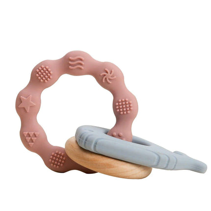 Eco-Friendly Handmade Crochet Baby Rattle with Wooden Teether