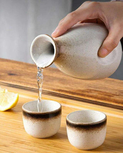 Refined Japanese Ceramic Sake Set for Elegant Beverage Serving