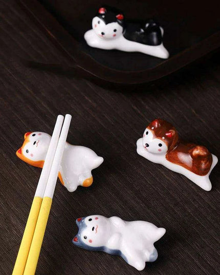 Charming Cat-Inspired Ceramic Chopstick Holder for Elegant Dining