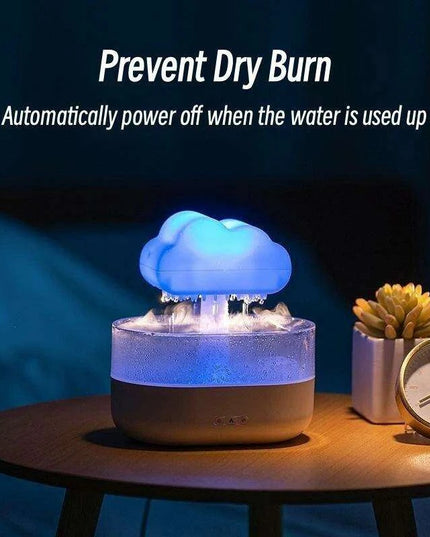 Aromatherapy Rain Cloud Humidifier with LED Night Light and Calming Raindrop Sounds