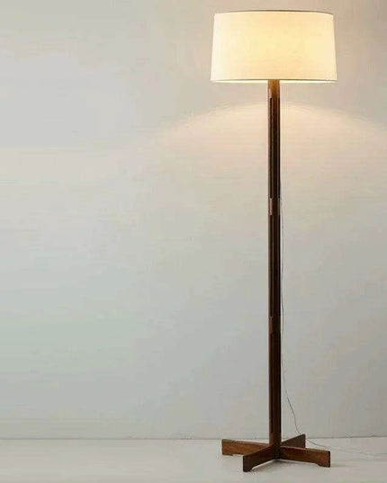 Rustic Wabi Sabi Walnut Floor Lamp - Stylish Illumination for Any Room