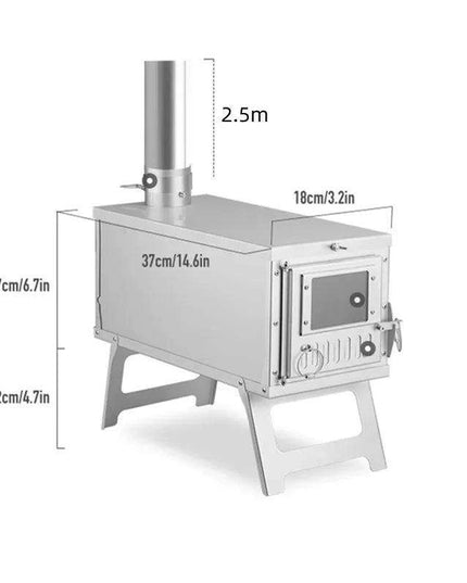 Compact Ultralight Stainless Steel Outdoor Wood Stove with Advanced Smoke Control System