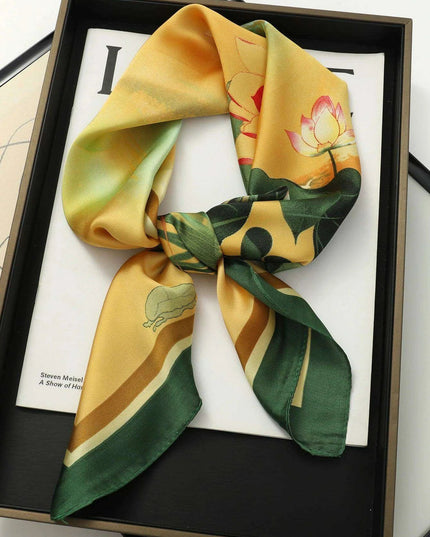 Elegant Satin Square Shawl Hijab: Luxurious 70x70cm Bandana for Women